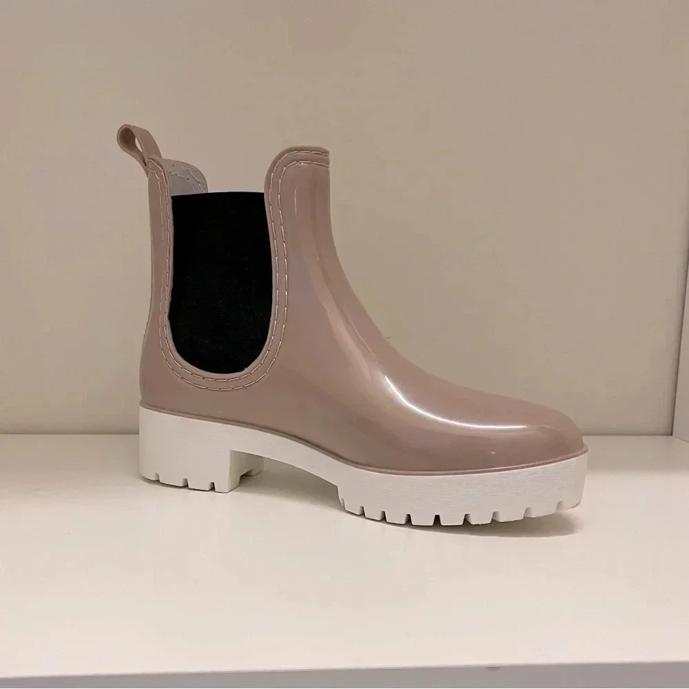 Chunky Chelsea Wellies in Tan - Picture 1 of 6
